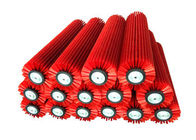Nylon PP Roller Glass Cleaning Brush , Red Color Rotary Cleaning Brush